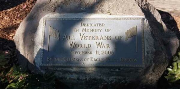 EAGLE POINT WORLD WAR I VETERANS MEMORIAL PLAQUE