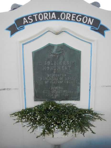 ASTORIA, OREGON SOLDIERS MONUMENT PLAQUE