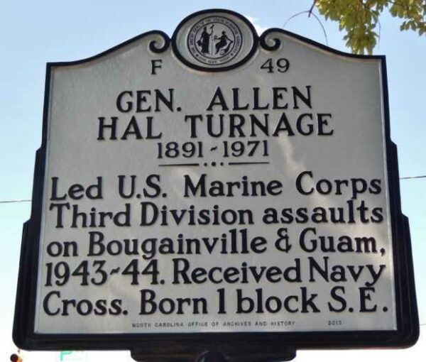 GEN. ALLEN HAL TURNAGE WAR MEMORIAL MARKER