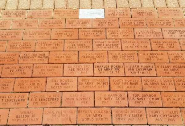 FAYETTE COUNTY VETERANS KILLED IN ACTION MEMORIAL BRICKS SECTION B