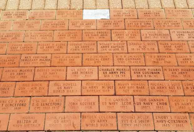 FAYETTE COUNTY VETERANS KILLED IN ACTION MEMORIAL BRICKS SECTION B