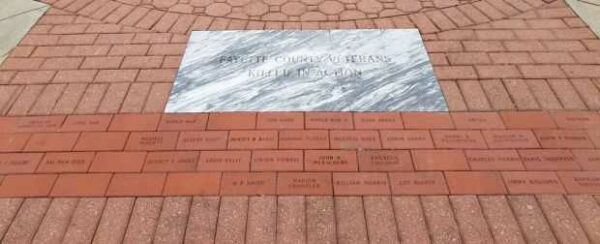 FAYETTE COUNTY VETERANS KILLED IN ACTION MEMORIAL BRICKS SECTION A