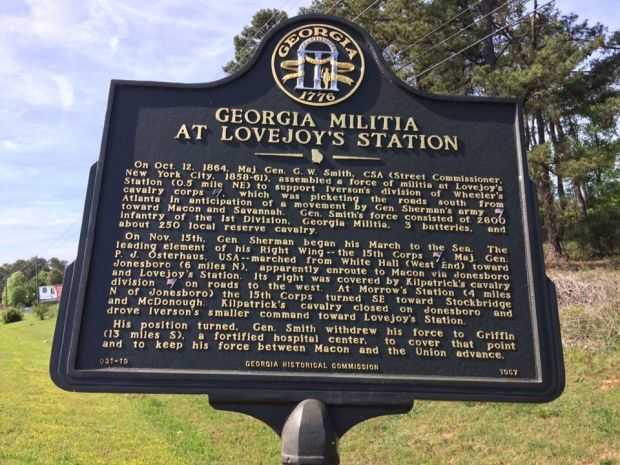 GEORGIA MILITIA LOVE JOY’S STATION MEMORIAL MARKER