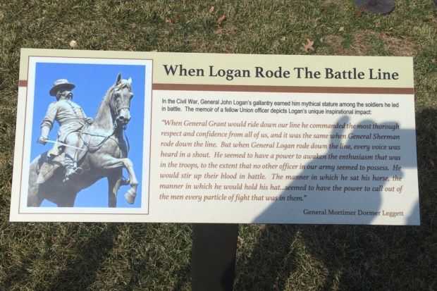 WHEN LOGAN RODE THE BATTLE LINE MEMORIAL PLAQUE