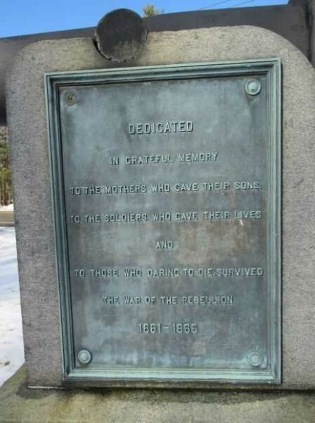 UNION CIVIL WAR MEMORIAL CANNON PLAQUE A