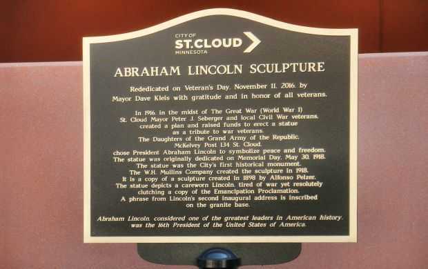 ABRAHAM LINCOLN SCULPTURE PLAQUE