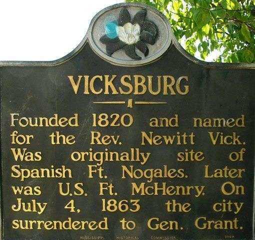 VICKSBURG WAR MEMORIAL MARKER