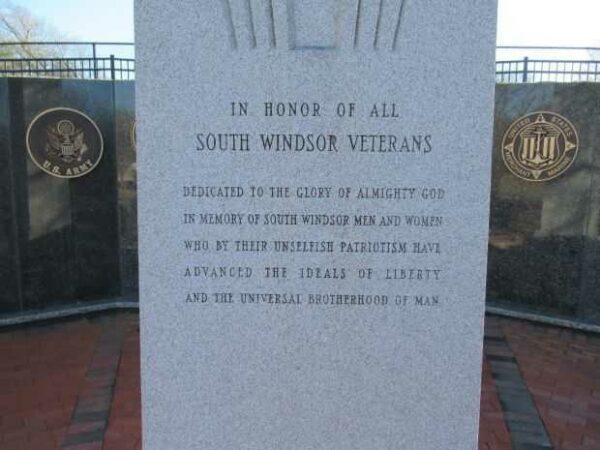 SOUTH WINDSOR VETERANS MEMORIAL DEDICATION STONE