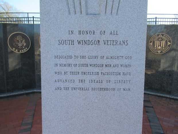 SOUTH WINDSOR VETERANS MEMORIAL DEDICATION STONE