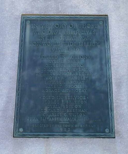ENFIELD SOLDIERS AND SAILORS MEMORIAL PLAQUE D