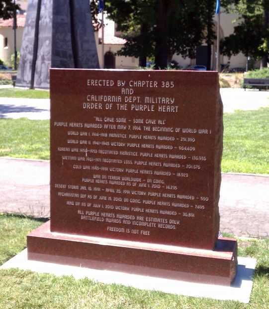 SACRAMENTO COMBAT WOUNDED VETERANS MEMORIAL BACK