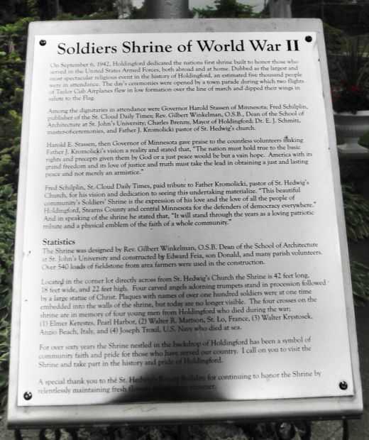 HOLDINGFORD SOLDIERS SHRINE OF WORLD WAR II MEMORIAL PLAQUE