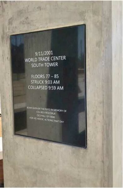 COLUMBUS WORLD TRADE CENTER BEAM MEMORIAL PLAQUE B