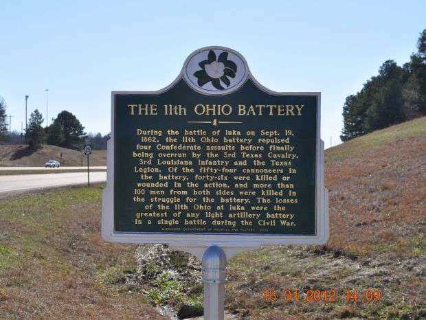 THE 11TH OHIO BATTERY WAR MEMORIAL MARKER