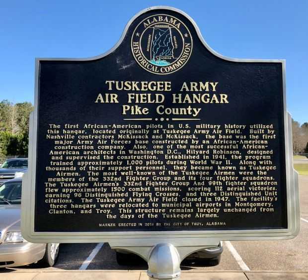 TUSKEGEE ARMY AIR FIELD HANGER MEMORIAL MARKER