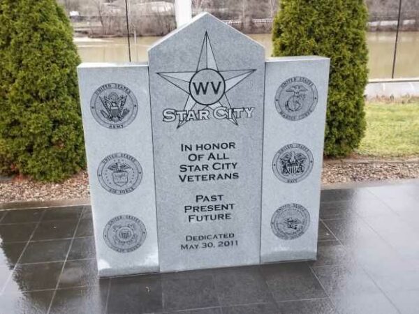 STAR CITY VETERANS MEMORIAL ARMED FORCES STONE