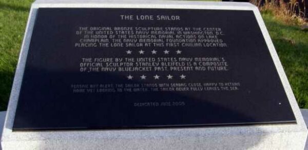 THE LONE SAILOR MEMORIAL PLAQUE BURLINGTON