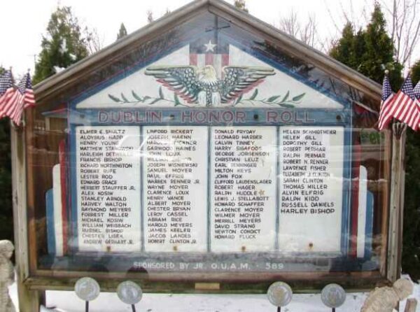 DUBLIN HONOR ROLL WORLD WAR II MEMORIAL