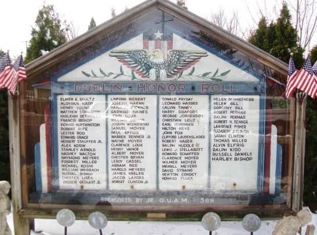 DUBLIN HONOR ROLL WORLD WAR II MEMORIAL