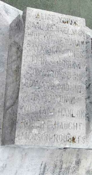 NEW MATAMORAS WORLD WAR I MEMORIAL HONOR ROLL STONE