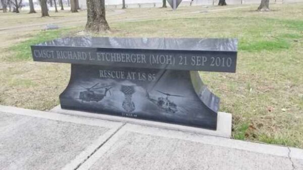 CMSGT RICHARD L. ETCHBERGER MEDAL OF HONOR MEMORIAL BENCH