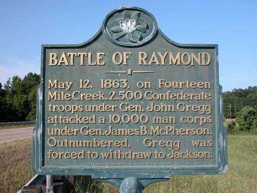 BATTLE OF RAYMOND WAR MEMORIAL MARKER