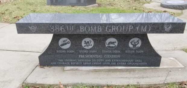 386TH BOMB GROUP (M) WAR MEMORIAL BENCH