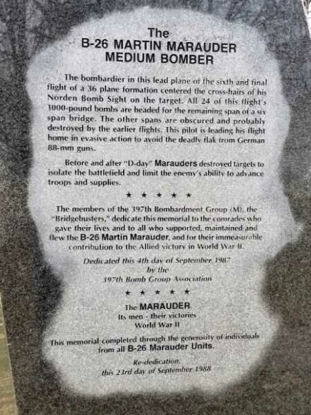 B-26 MARTIN MARAUDER MEMORIAL STONE C
