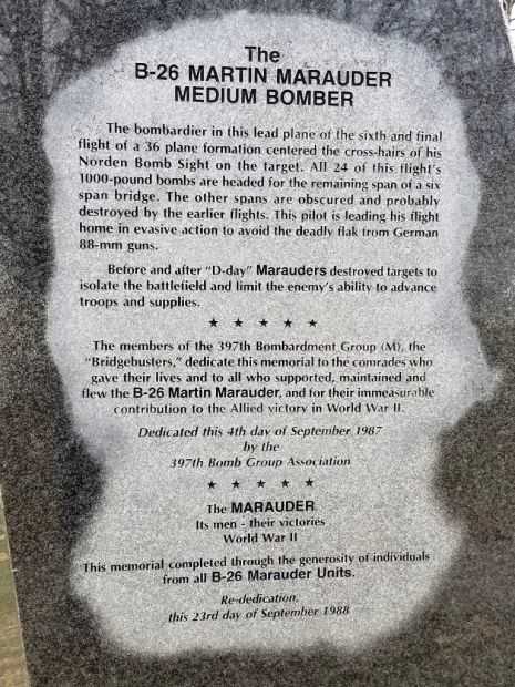 B-26 MARTIN MARAUDER MEMORIAL STONE C