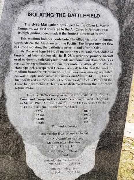 B-26 MARTIN MARAUDER MEMORIAL STONE B