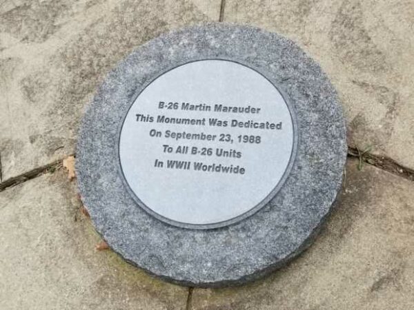 B-26 MARTIN MARAUDER MEMORIAL DEDICATION STONE