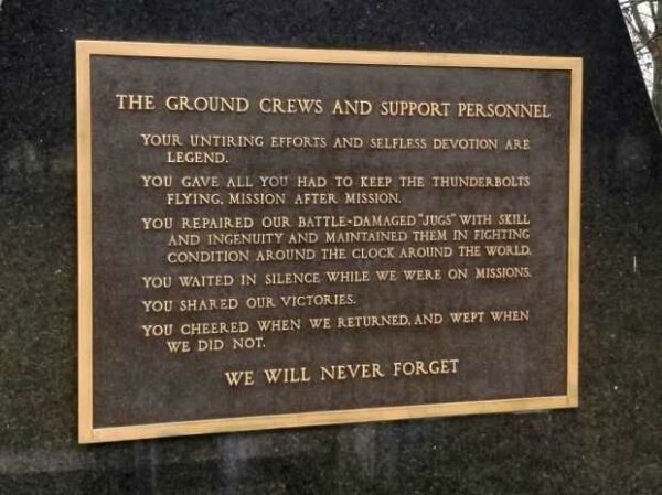 P-47 THUNDERBOLT WAR MEMORIAL PLAQUE C