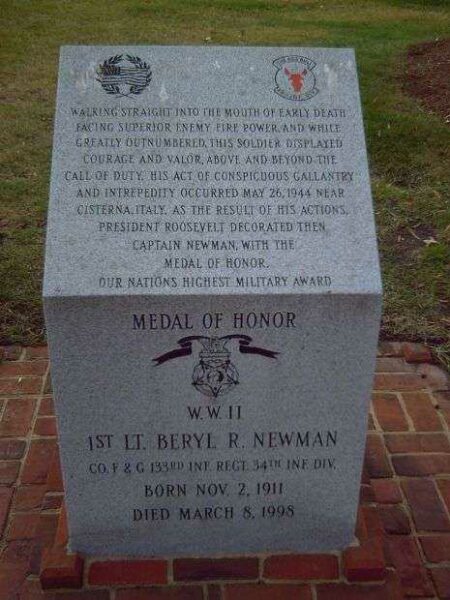 1ST LT. BERYL R. NEWMAN MEMORIAL