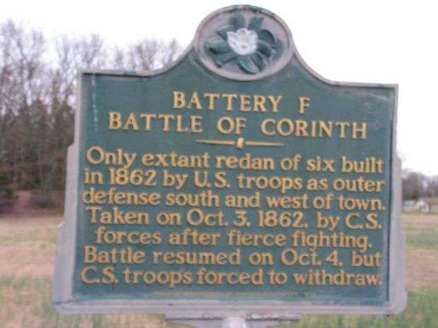 BATTERY F, BATTLE OF CORINTH WAR MEMORIAL MARKER