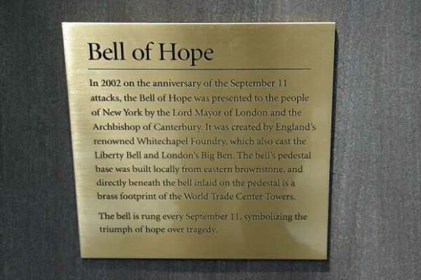 BELL OF HOPE MEMORIAL PLAQUE