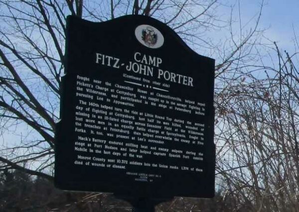 CAMP FITZ-JOHN PORTER WAR MEMORIAL MARKER BACK