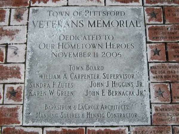 ALL PITTSFORD VETERANS MEMORIAL TABLET