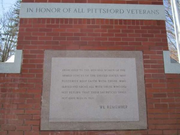 ALL PITTSFORD VETERANS MEMORIAL DEDICATION STONE