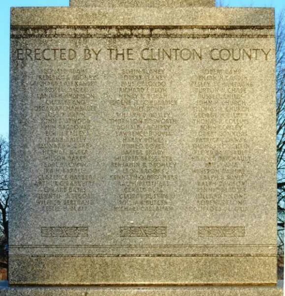 CLINTON COUNTY WORLD WARS MEMORIAL STONE A