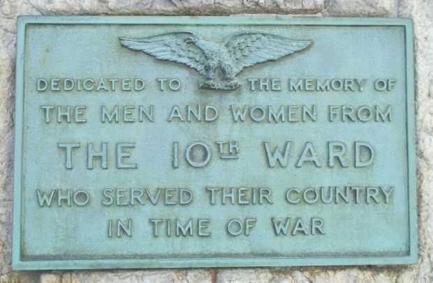 10TH WARD WAR VETERANS MEMORIAL PLAQUE