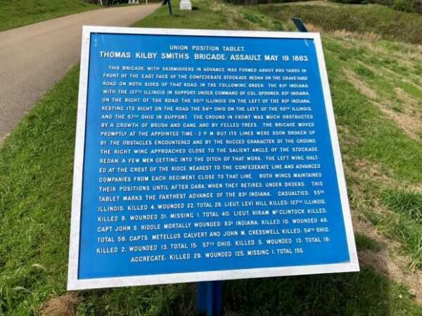 THOMAS KILBY SMITH’S BRIGADE; ASSAULT, MAY 19, 1863 MEMORIAL PLAQUE