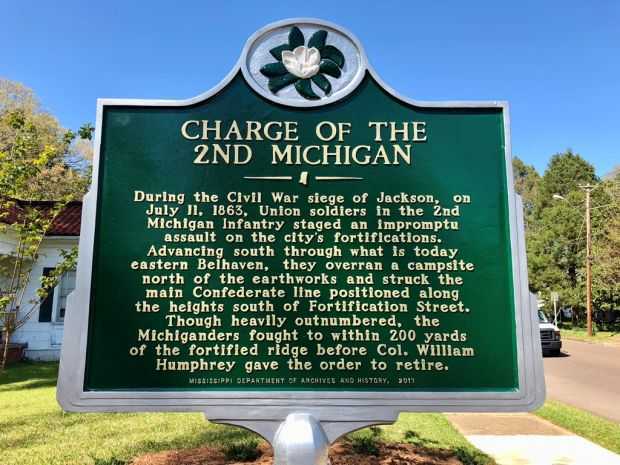 CHARGE OF THE 2ND MICHIGAN WAR MEMORIAL MARKER