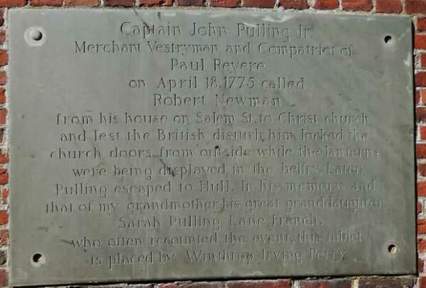 CAPTAIN JOHN PULLING JR. REVOLUTIONARY WAR MEMORIAL TABLET