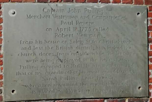 CAPTAIN JOHN PULLING JR. REVOLUTIONARY WAR MEMORIAL TABLET