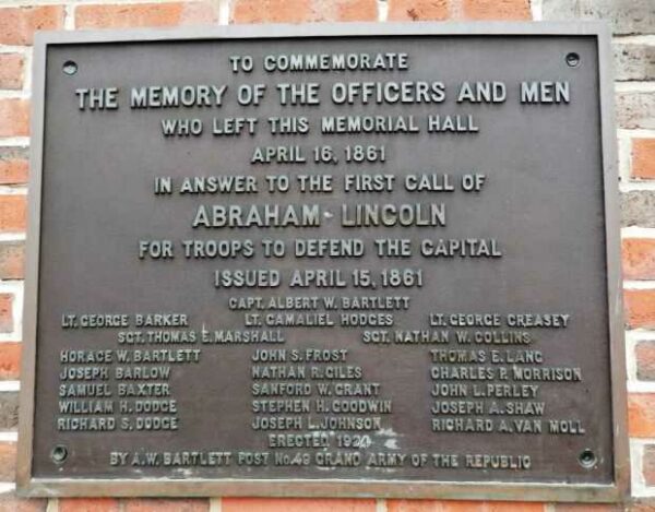 OFFICERS AND MEN WHO LEFT THIS MEMORIAL HALL PLAQUE