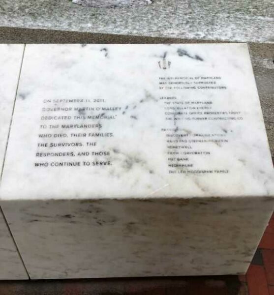 REMEMBERING MARYLANDERS WHO PERISHED ON 9.11.2001 MEMORIAL STONE B