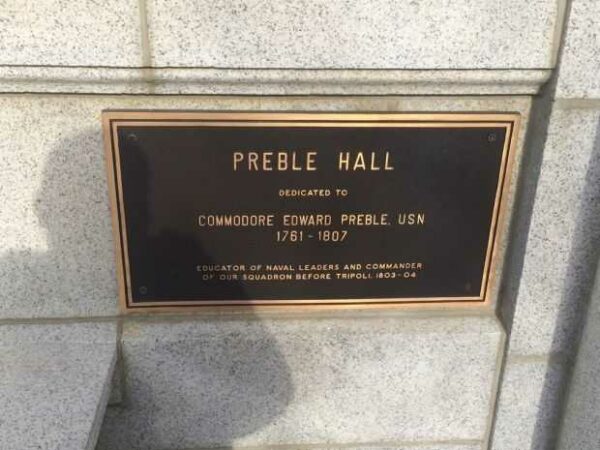 PREBLE HALL MEMORIAL BUILDING PLAQUE