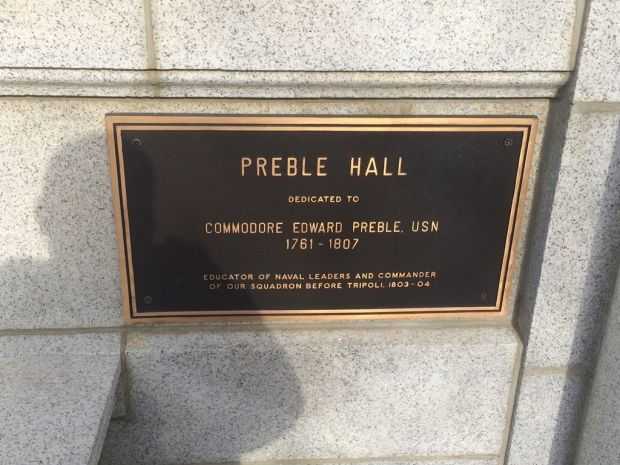 PREBLE HALL MEMORIAL BUILDING PLAQUE