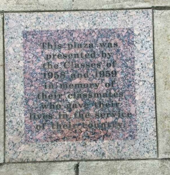 CLASSES OF 1958 AND 1959 MEMORIAL PLAZA DEDICATION STONE