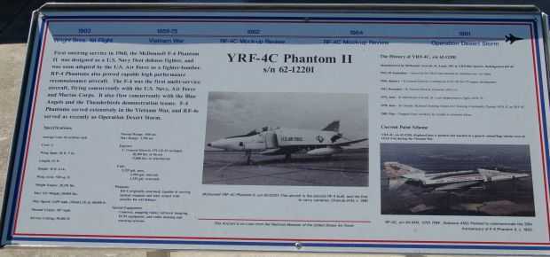 YRF-4C PHANTOM II MEMORIAL AIRCRAFT PLAQUE